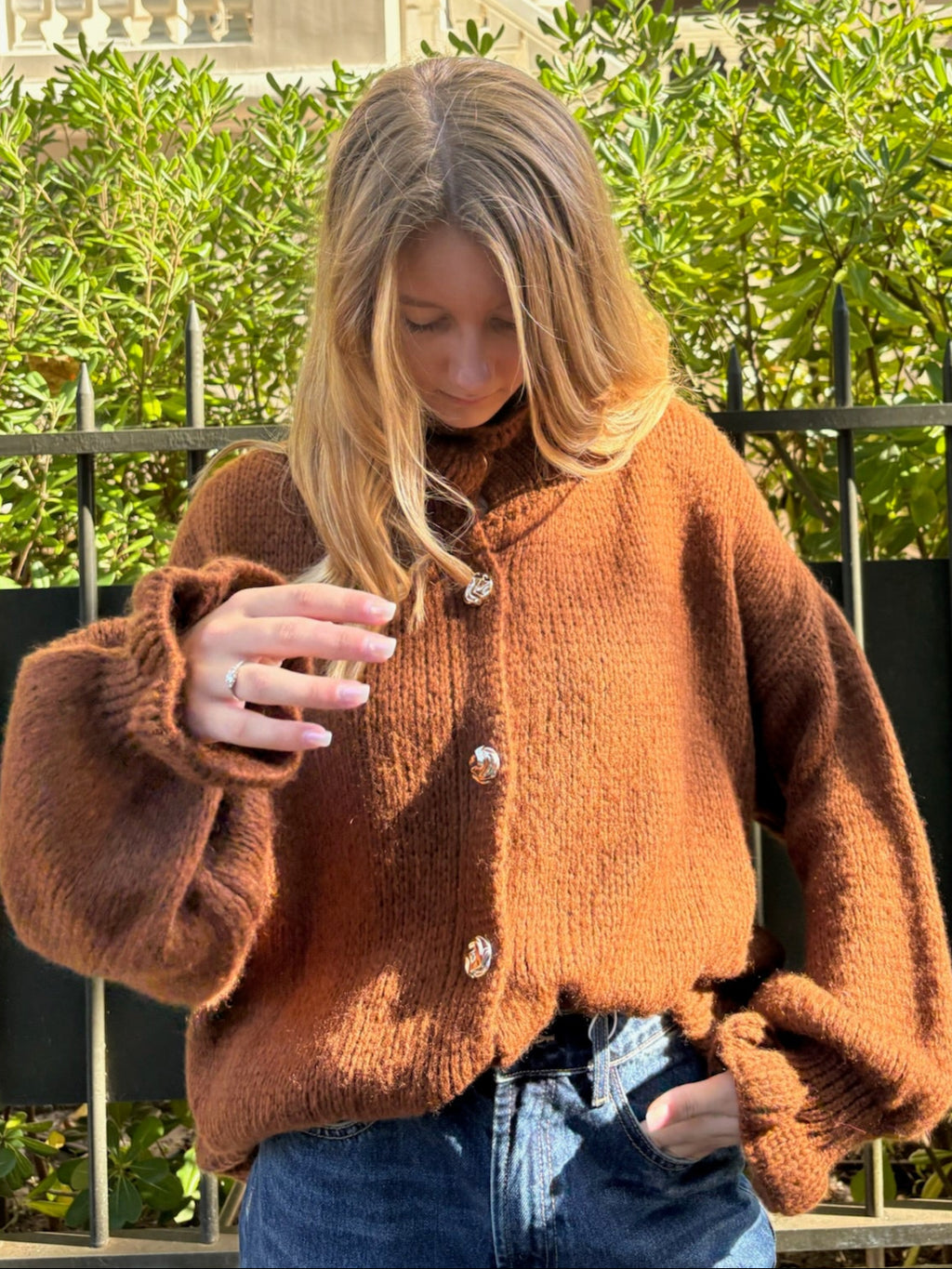 Gilet à boutons Elisabeth marron