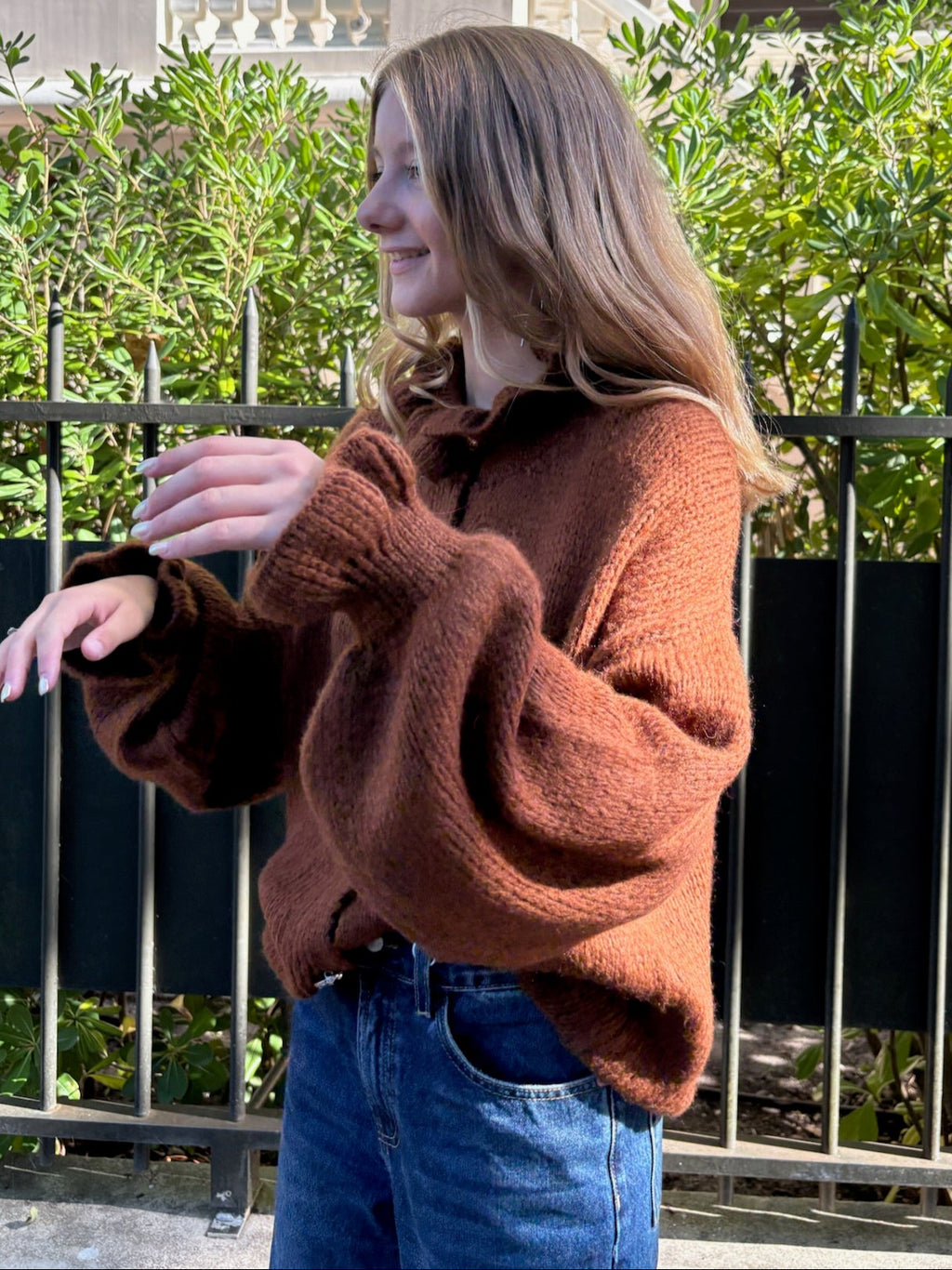 Gilet à boutons Elisabeth marron