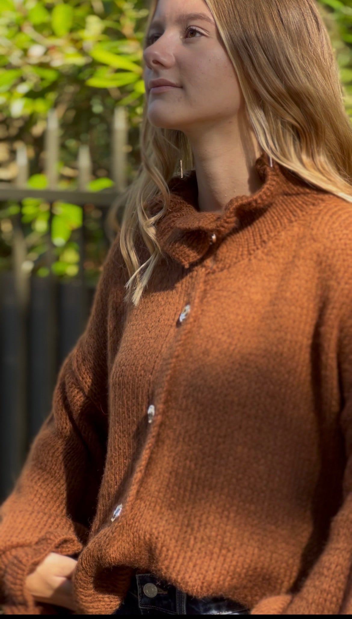 Gilet à boutons Elisabeth marron