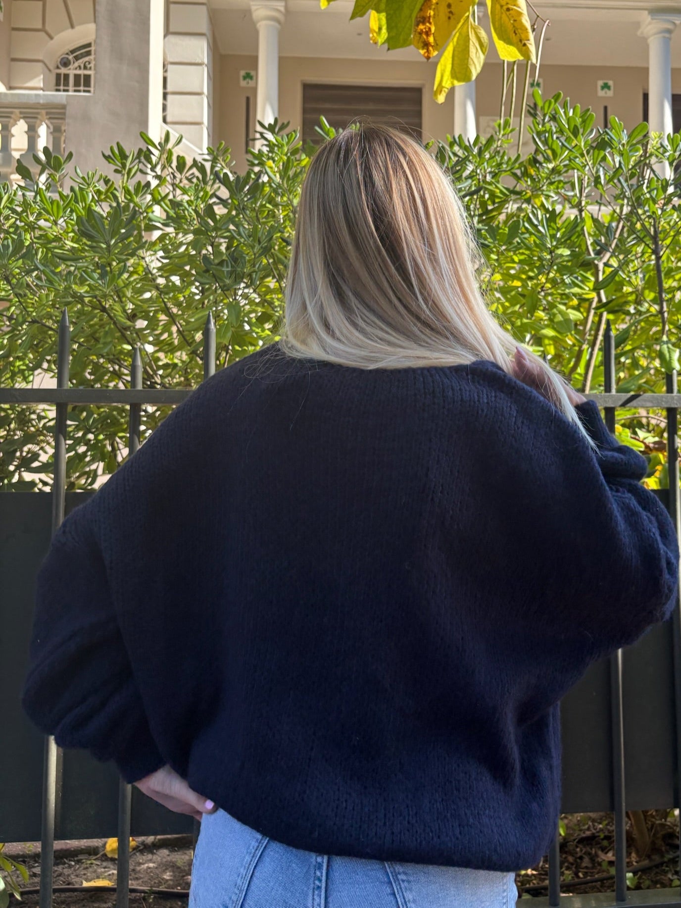 Cardigan à noeuds Laurine marine