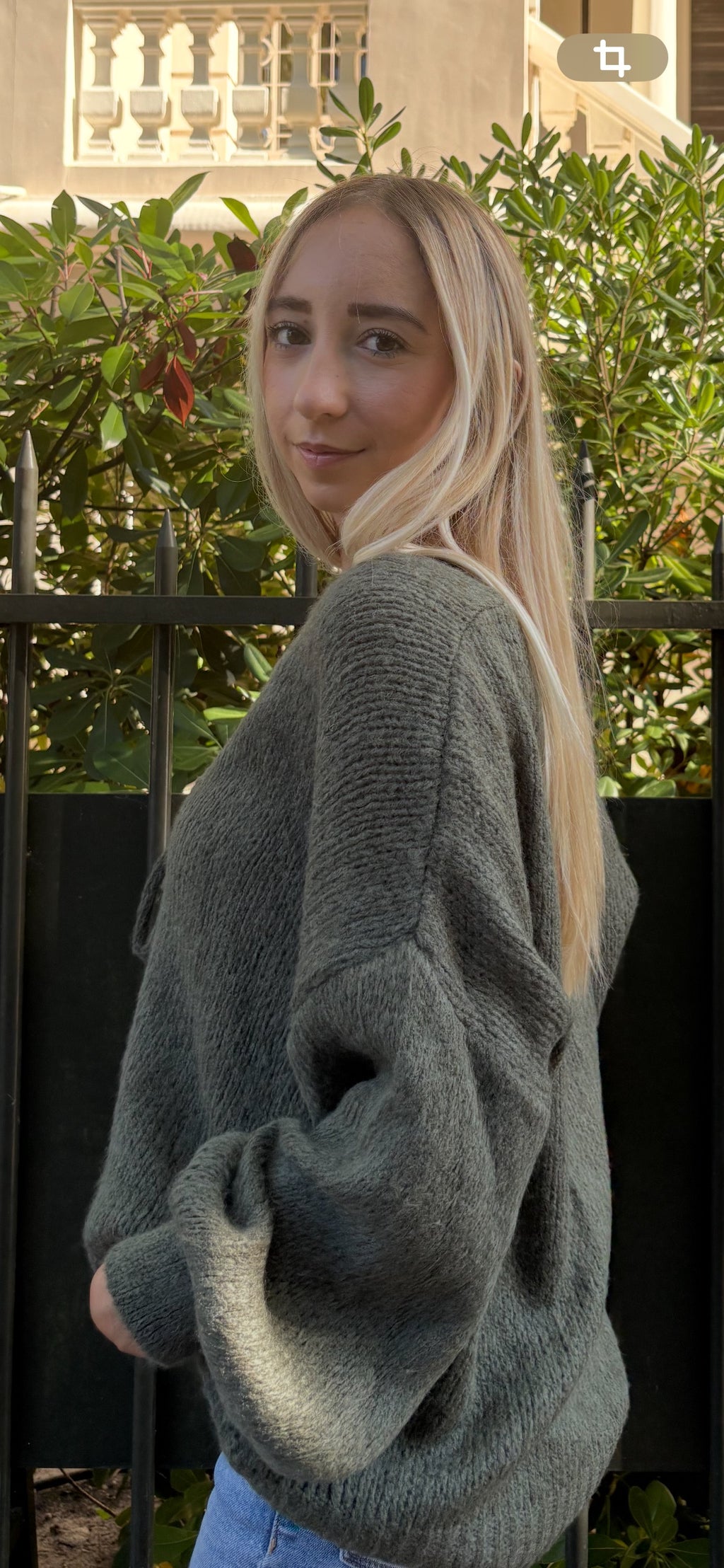 Cardigan à noeuds Laurine kaki