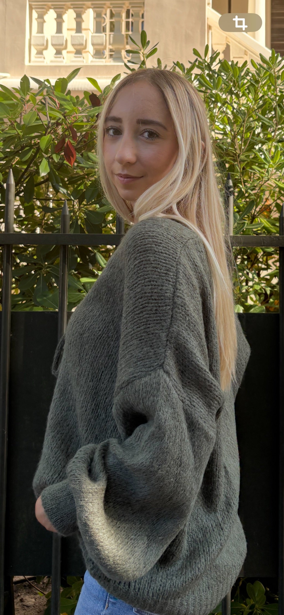 Cardigan à noeuds Laurine kaki