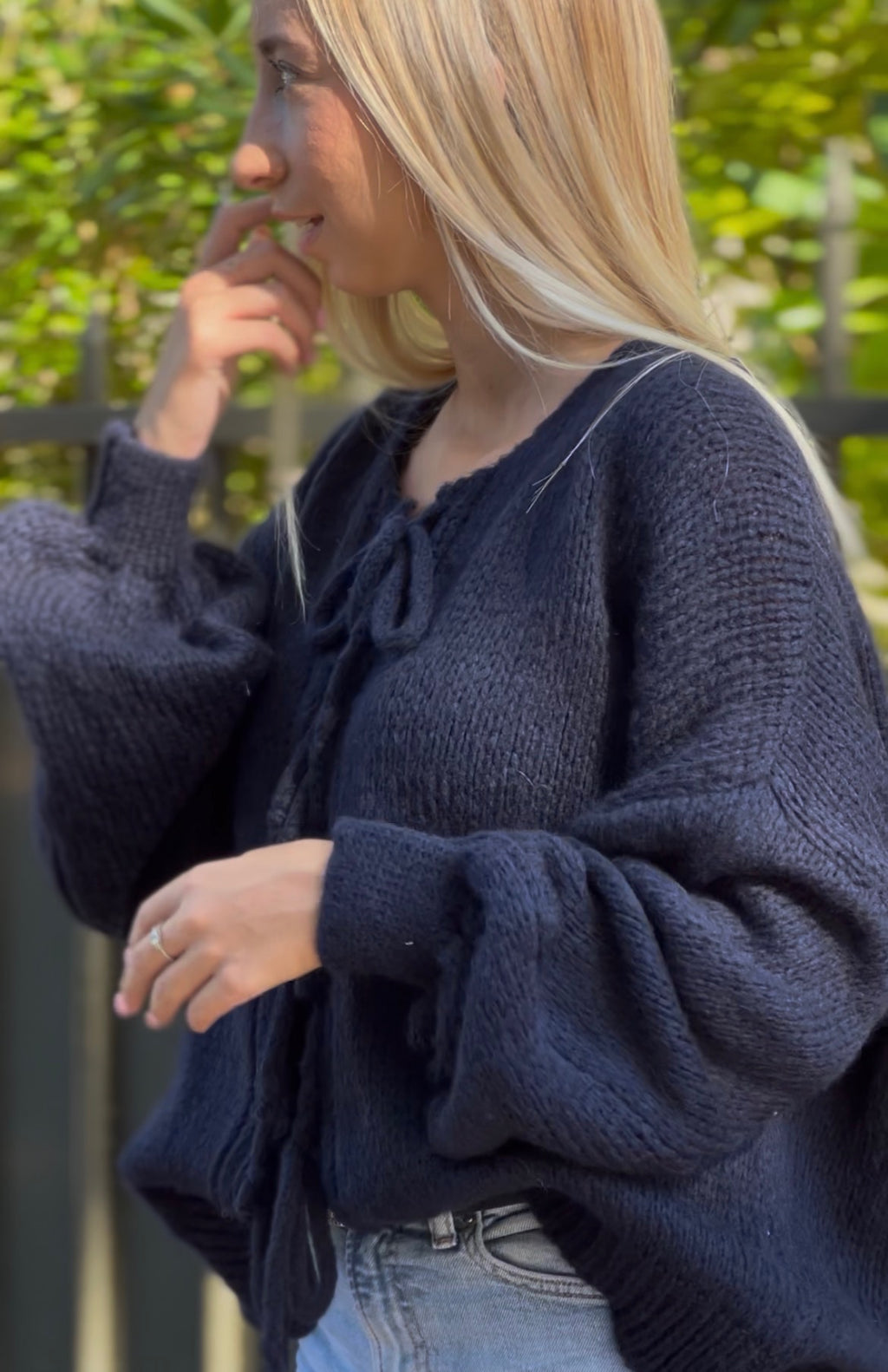 Cardigan à noeuds Laurine marine