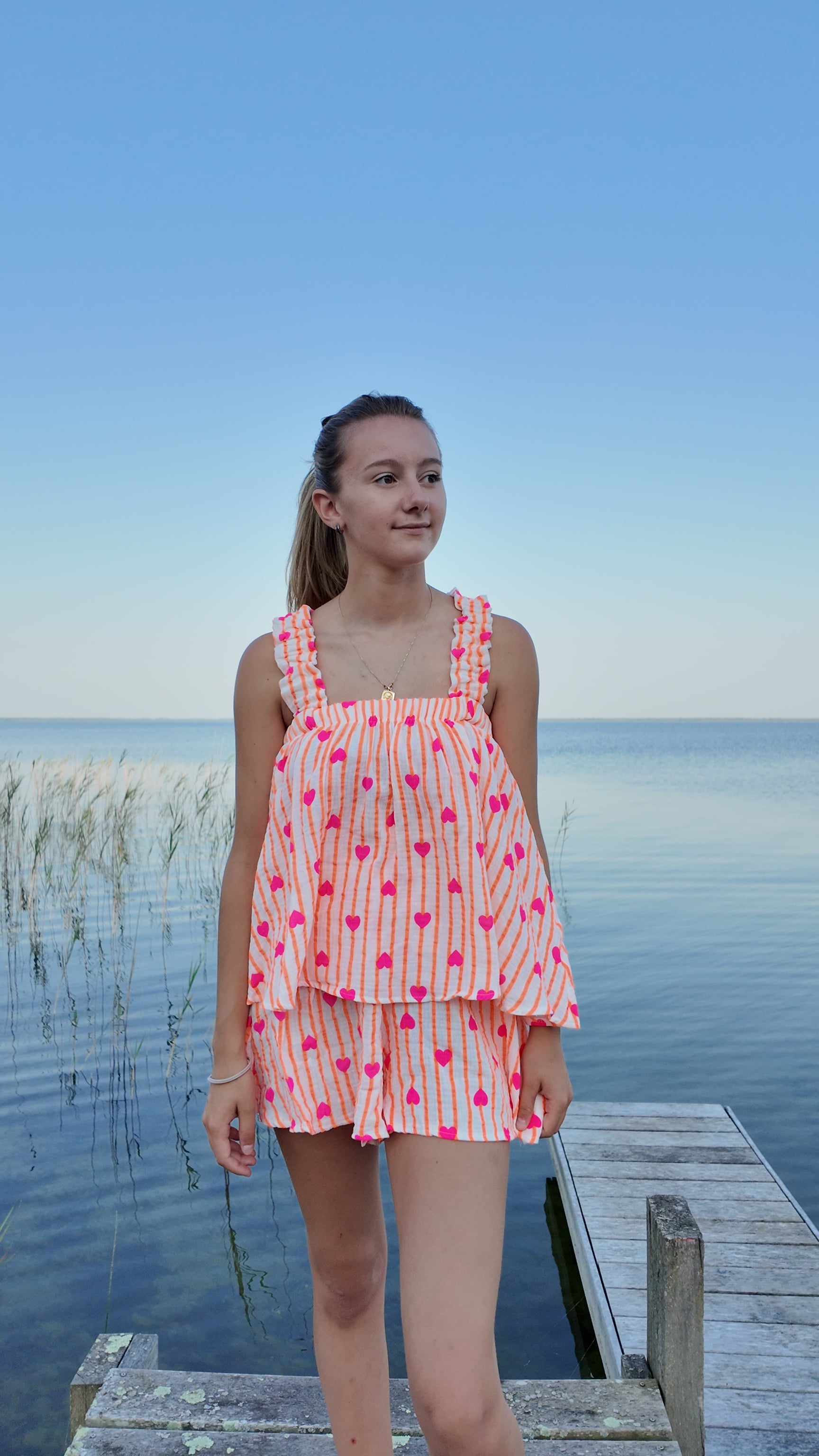 Ensemble d'été en gaze de coton fluo ☀️